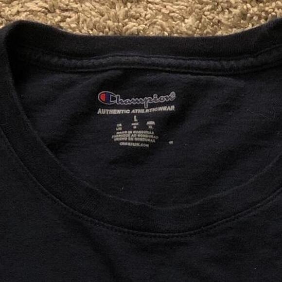 Men’s Navy Champion Logo Short Sleeve Tee - Picture 4 of 4